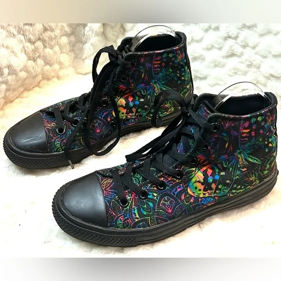 RAAD Black Multicolor Lace up High Top Sneakers Women’s size 7.5W Men’s size 6M - Picture 2 of 13